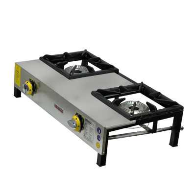 İnoxmaster 2'li Lokanta Ocağı Kısa Ayak Ce Belgeli Lpgli Tüplü