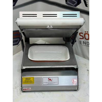 Sönmez Vakum Paslanmaz Döner Kebap İskender Paketleme Makinesi Karton Tabak Yapıştırma Makinası