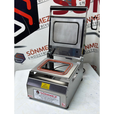 Sönmez Vakum Tek Bölmeli Eko Paslanmaz Kase Tabak Kapatma Makinesi