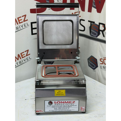 Sönmez Vakum 3 Bölme Yemek Catering Paketleme Makinesi Paslanmaz Model