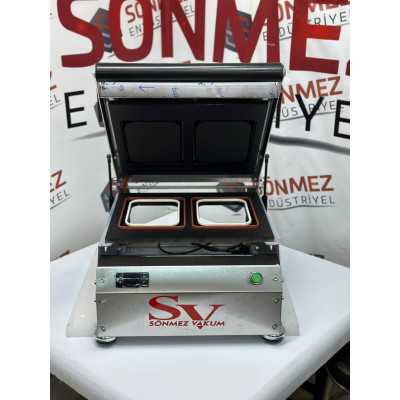Sönmez Vakum 190*144 Kase Tabak Kapatma Makinesi 2 li Kalıp