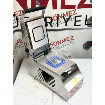Sönmez Vakum Tekli 110*110 Kare Tatlı Tabağı Kapatma Makinesi