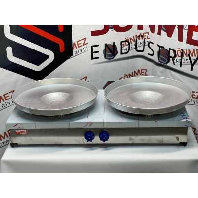 Paslanmaz Çiftli Tantuni Ocağı LPGli 50*110 Cm Özel Üretim Tepsi Dahil Özel