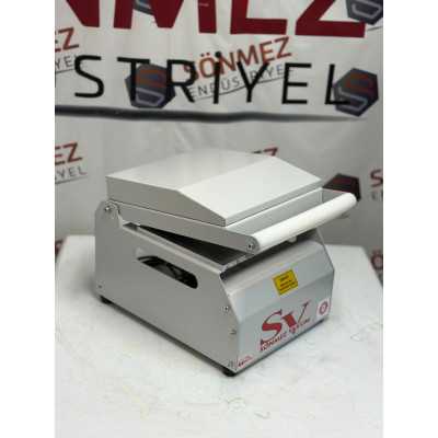 Sönmez Vakum 20 Cm Yuvarlak Karton Tabak Kapatma Makinesi Salata Makarna Paketleme Makinesi