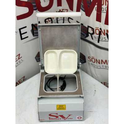 Sönmez Vakum 2 Bölme Karton Tabak Kapatma Yapıştırma Makinesi