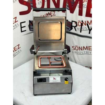 Sönmez Vakum 3 Bölmeli Paslanmaz Manuel Kase Kapatma Makinesi