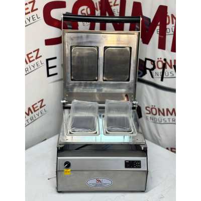 Sönmez Vakum 190*144 Çiftli Tabak Kapatma Makinesi Kase Kapatma Makinası