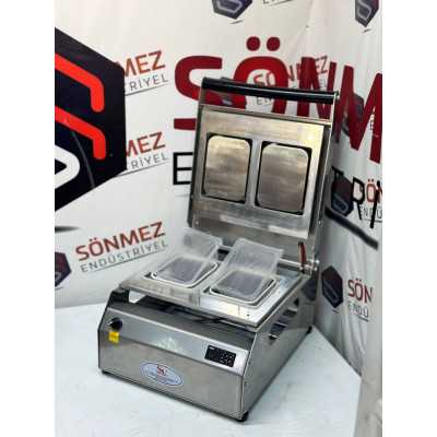 Sönmez Vakum 190*144 Çiftli Tabak Kapatma Makinesi Kase Kapatma Makinası