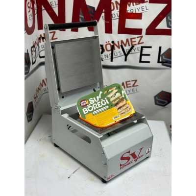 Sönmez Vakum Karton Tabak Yapıştırma Makinesi Su Böreği Döner Paketleme Makinası