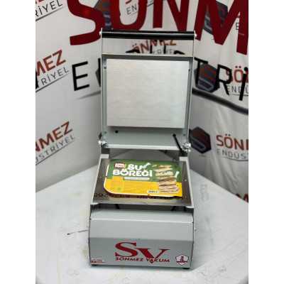 Sönmez Vakum Karton Tabak Yapıştırma Makinesi Su Böreği Döner Paketleme Makinası