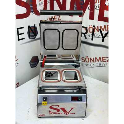 Sönmez Vakum Ft54 Çiftli Tabak Kapatma Makinesi Tabak Yapıştırma Makinesi